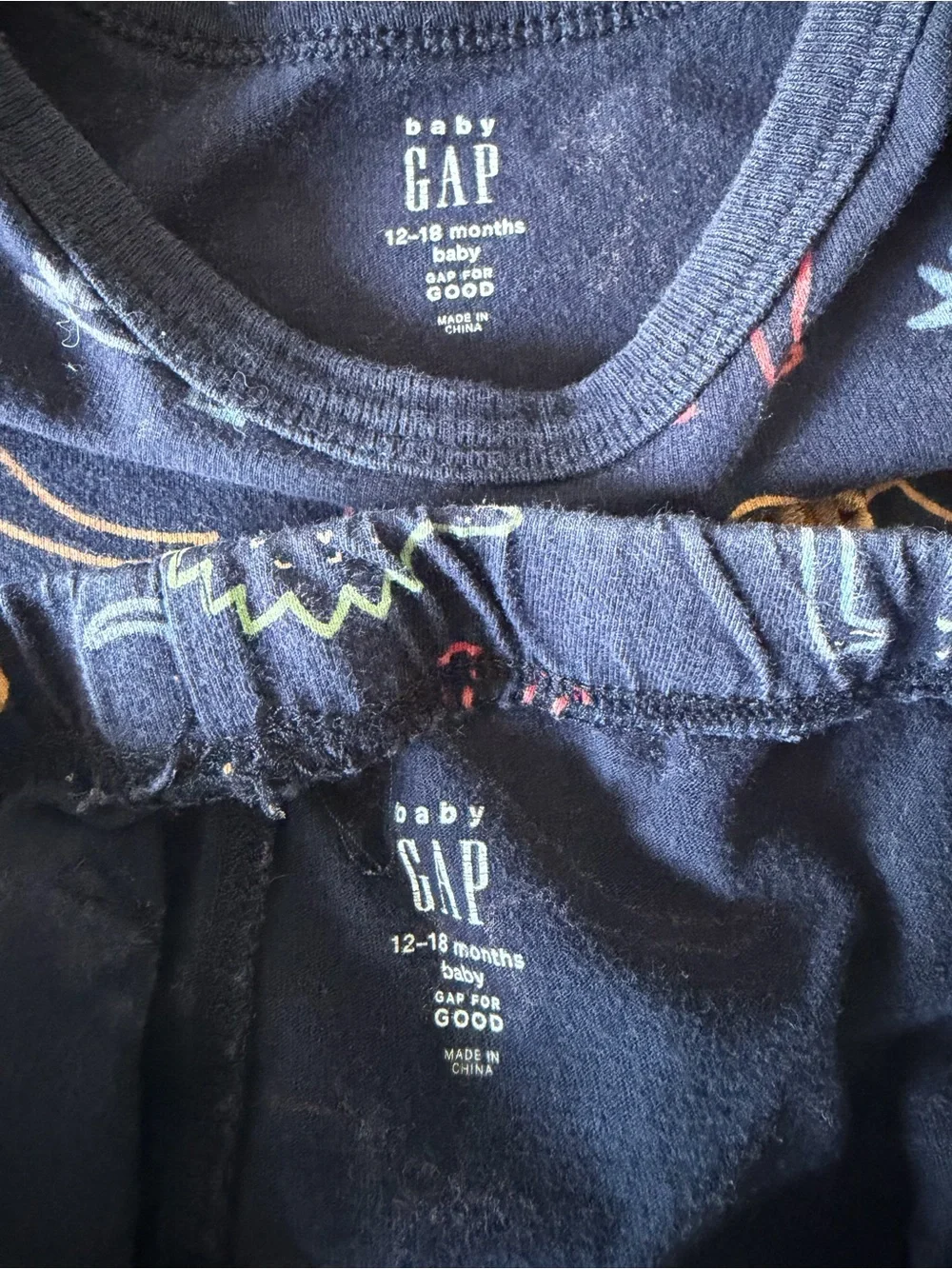 GAP Navy Two-Piece Dino Print Set